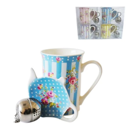 Кружка заварочная 280мл керамика МИКС подар.уп C42-D5678 (48)