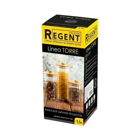 Банка для сыпучих продуктов 1100мл стекло Torre с бамбук.крышкой 93-HO-TO-01-1100 (16)