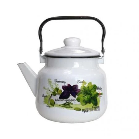 Чайник 3,5л эмаль БАЗИЛИК белый 01-2713/4 (4)
