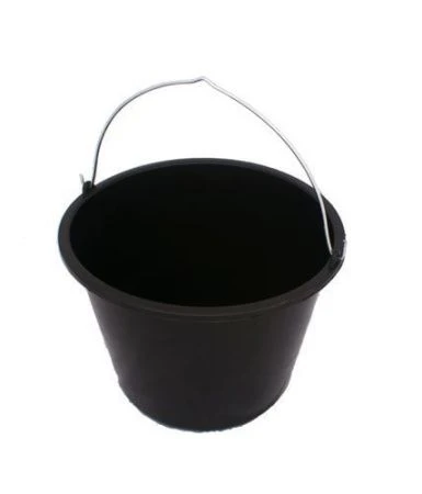 Ведро 16л пластик черный хозяйственное без крышки