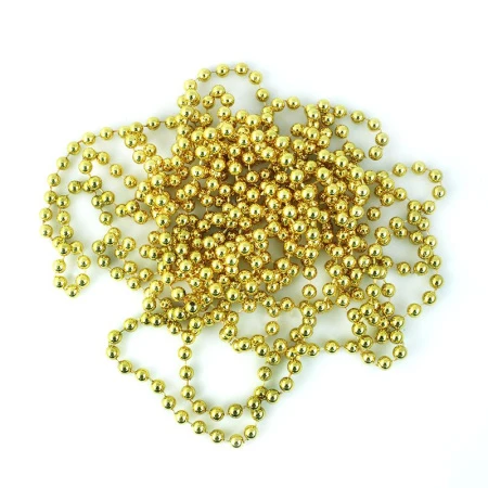 Украшение новогоднее Бусы ШАРИКИ 5м d8мм пластик золото JC-14982 (144)