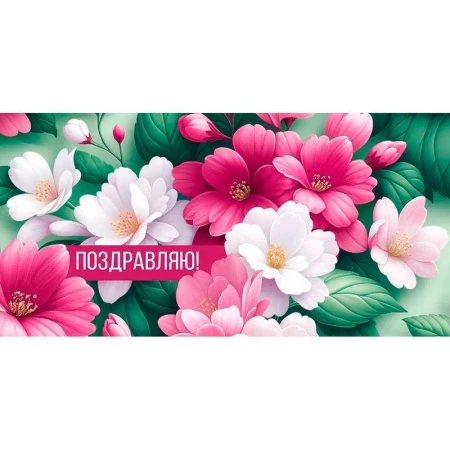 Конверт для денег 16,8*8,4см Поздравляю! (10)
