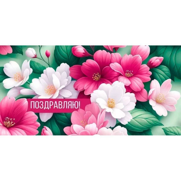 Конверт для денег 16,8*8,4см Поздравляю! (10)