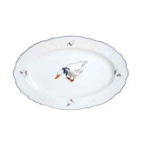 Блюдо 39см фарфор ГУСИ Бернадотт овальное