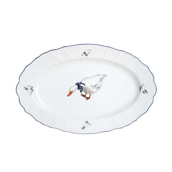 Блюдо 39см фарфор ГУСИ Бернадотт овальное
