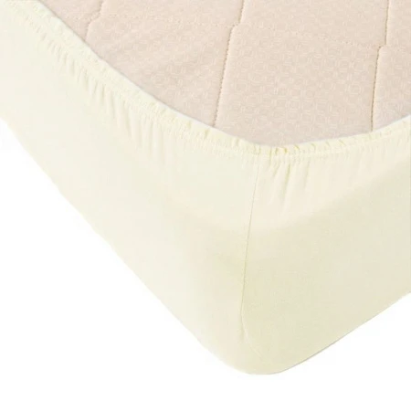 Простыня на резинке 1,5сп трикотаж ДомаРу Молочный 120*200+40