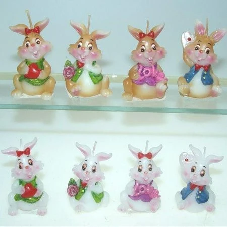 яяяСвеча декоративная Заяц, L3 W3 H6см, 8в.