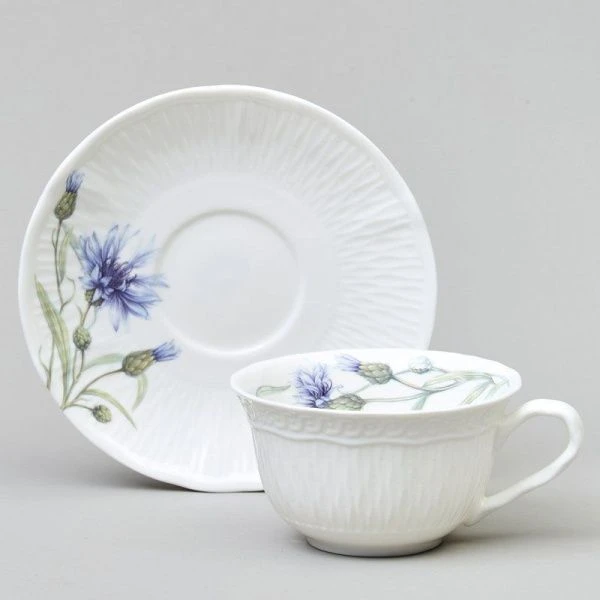 Чайный набор 4пр фарфор ВАСИЛЬКИ на 2 персоны 250мл (12)