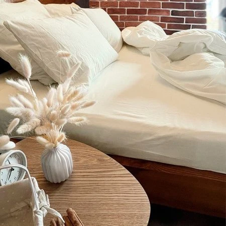 КПБ семейный хлопок вареный (пр.220*240, под.150*220*2, нав.70*70*2/70*50*2) ХВ-002 сливки