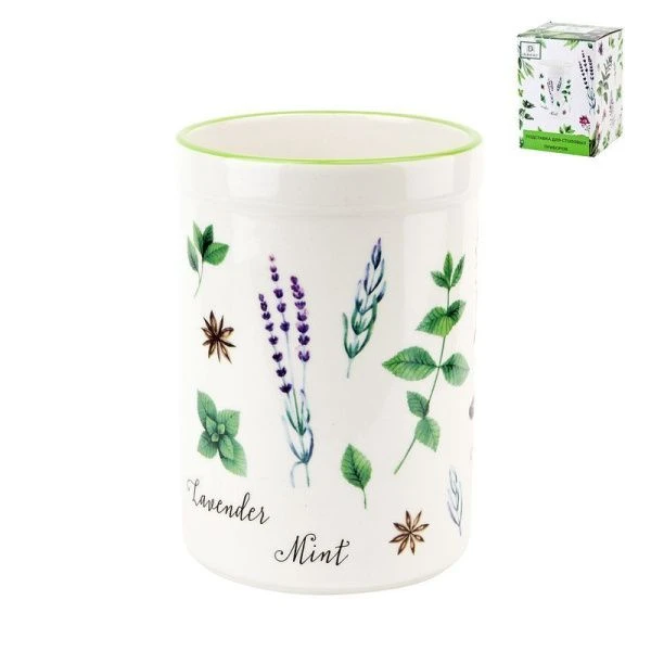 Подставка для кухонных принадлежностей 700мл 9,5*14см керамика ДУШИСТЫЕ ТРАВЫ (36)