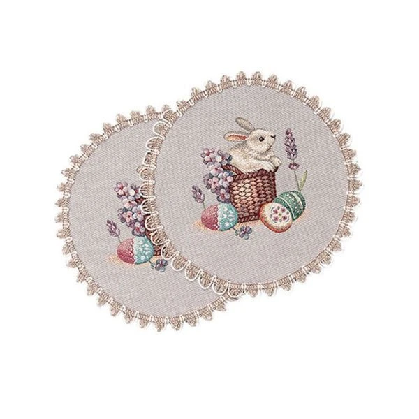 Салфетки пасхальные набор 2шт 27см гобелен ЛАВАНДОВО-СИРЕНЕВОЕ НАСТРОЕНИЕ 04902