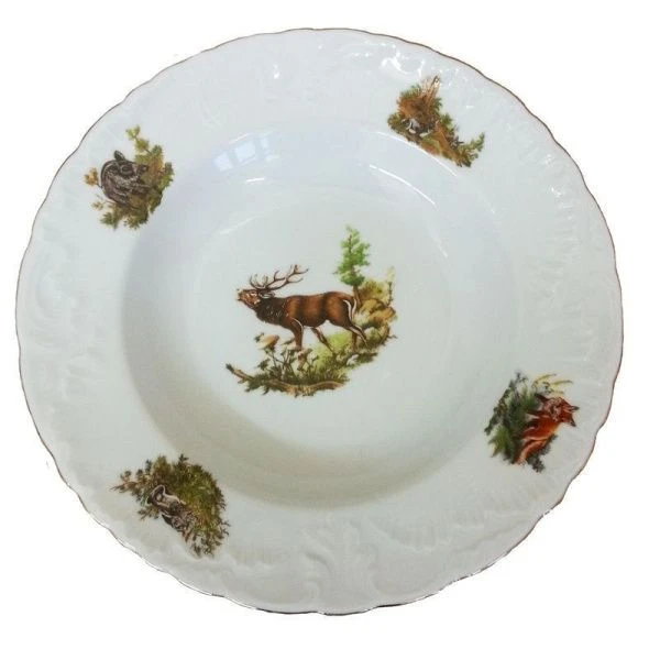 Тарелка глубокая 22,5см фарфор ОХОТА OMD1051-Рококо-12