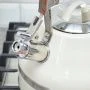 Чайник со свистком 3л нерж.сталь матовый бежевая ручка (12)