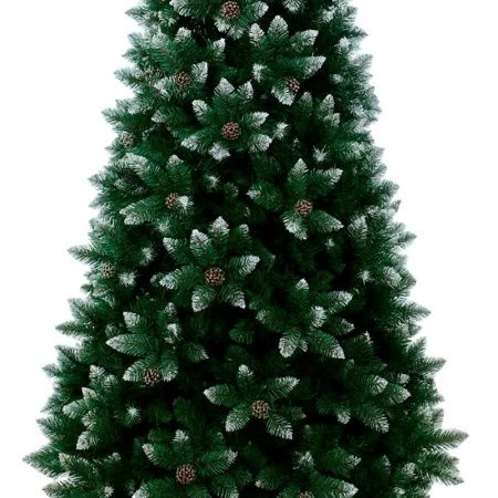 Елка искусственная 120см ЗАСНЕЖЕННАЯ с шишками 240 веток 6см pvc JC-14502/JC-14947 (1)