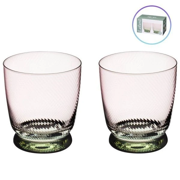 Стаканы набор 2шт 360мл стекло Twist & Shine зеленый (20)