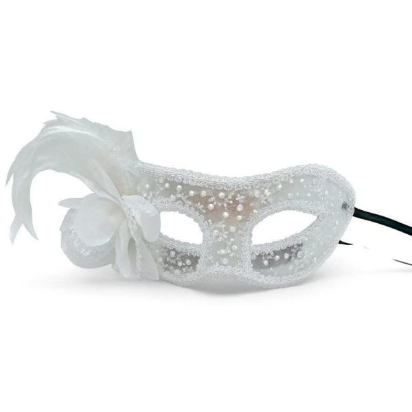 Маска карнавальная 25*9см пластик белая ZR6-3074/JC-16948 (720)