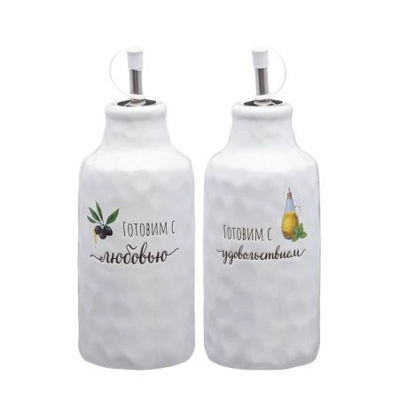 Набор бутылок для масла/уксуса 2пр 500мл керамика Crumpled  7,5*7,5*20,5см (24)