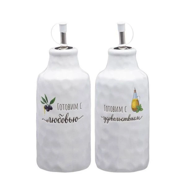 Набор бутылок для масла/уксуса 2пр 500мл керамика Crumpled  7,5*7,5*20,5см (24)