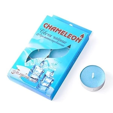 Набор свечей в гильзе ароматизированный чайный парафин 6шт. голубой лед (20)