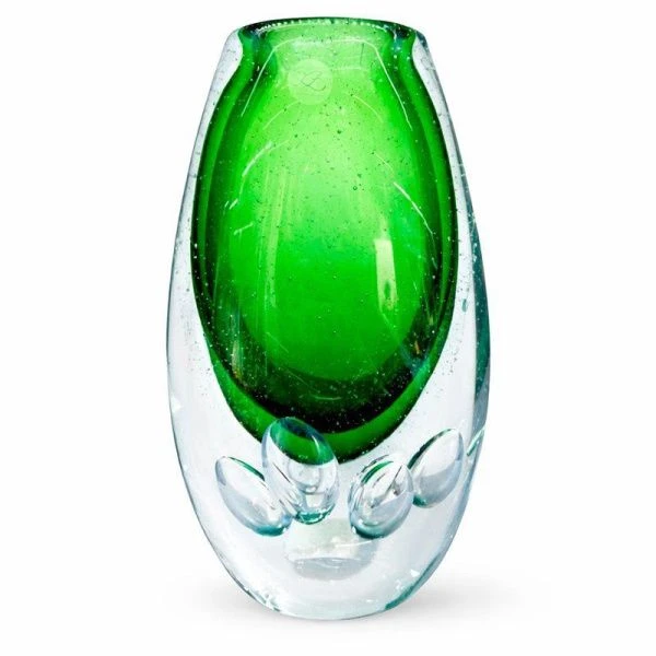 Ваза для цветов 30*16*10,5см стекло БАБЛ зеленая тяжелая JZ-2917/JC-15935 (4)