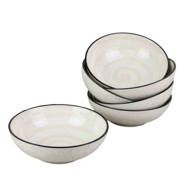 Тарелка глубокая 750мл 18см керамика Аэрография КРЕМОВЫЙ БРИЗ (6/36)