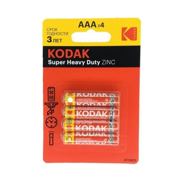 Батарейки набор 4шт Kodak R03-4BL HEAVY DUTY [K3AHZ-4 ] (12/60)