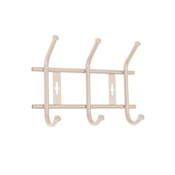 Вешалка 3 крючка настенная 260*190*80мм металл бежевый металлик ВНТ3М (5)