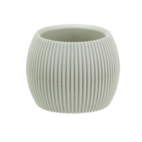 Кашпо 700мл 145*145*115мм пластик ПИКАНТО белый ротанг круглое (8)