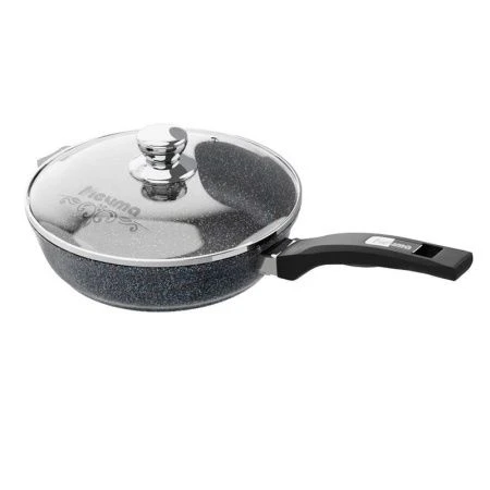 Сковорода 26см алюминий АП ГРАНИТ стекл.крышка с ручкой (10/5)