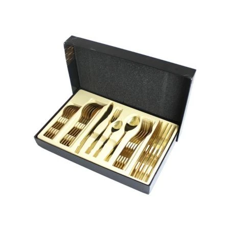 Набор столовых приборов 24пр нерж.сталь золото