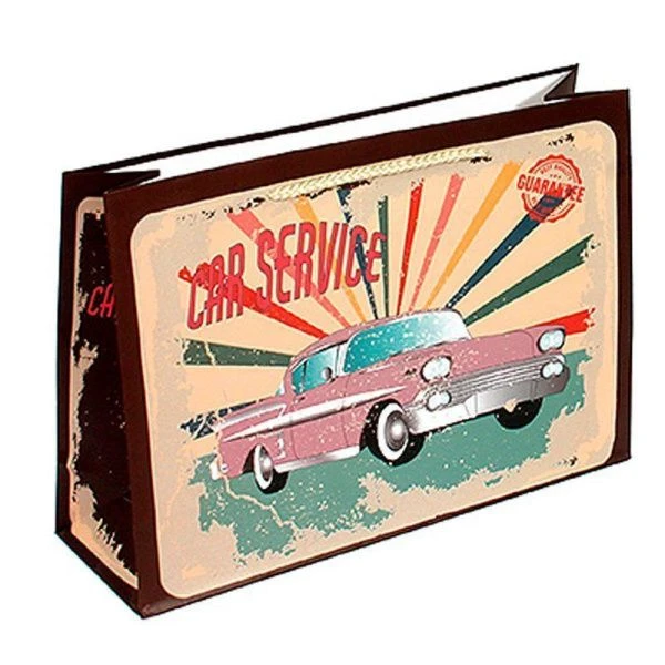 Пакет бумажный 30*21*9см горизонтальный Олдтаймер (12/144)