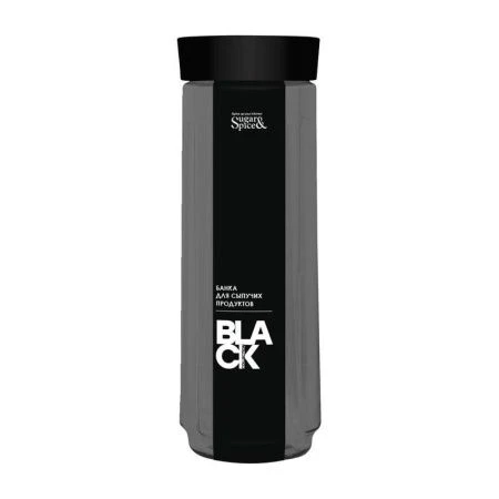 Банка для сыпучих продуктов 1,6л пластик Sugar&Spice Black (12)