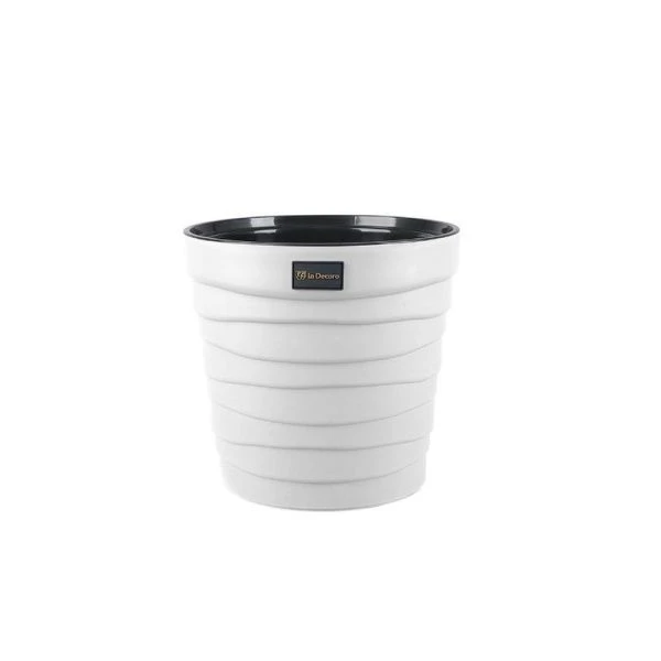 Кашпо 7,5л 25*26,5см пластик БАРХАН белый (8)