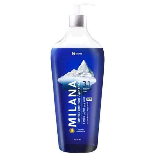 Гель для душа 750мл MILANA MEN Таинственная арктика с маслом эвкалипта (8)