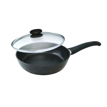 Сковорода 24см алюминий АП 3-х слойное ОРИОН стекл.крышка ручка soft-touch (4)