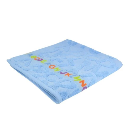 Полотенце махровое 70*140см жаккард ALPHABET голубой 450гр