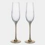 Бокалы для шампанского набор 2шт 180мл стекло Ravello золотая ножка ANLAF-EOTU03