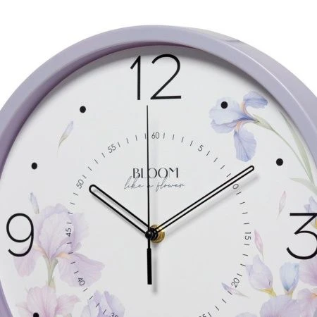 Часы настенные 30см пластик РУБИН Ирисы сиреневый (10)