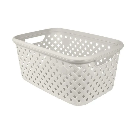 Корзина для хранения 30л 514*330*234мм пластик Rattan молочный туман (6)