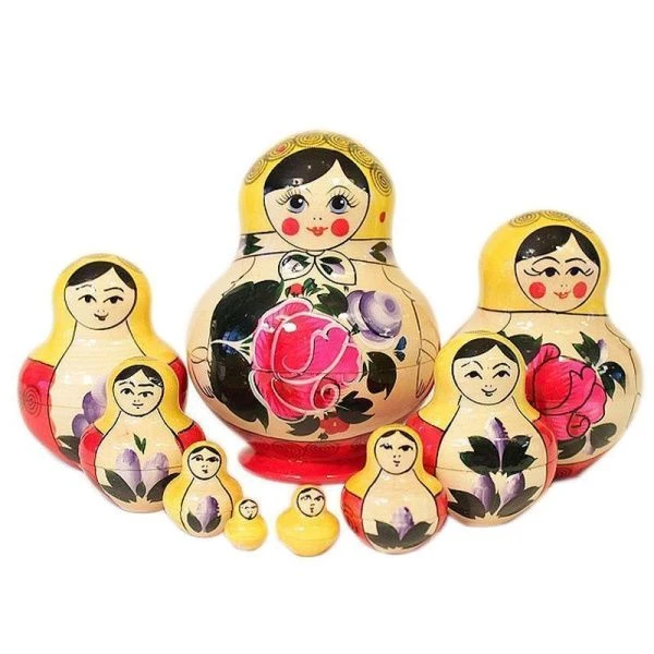 Матрешка 10-ти кукольная 13,5*11см дерево традиционная Фонарик (1)
