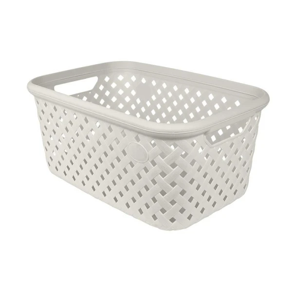 Корзина для хранения 30л 514*330*234мм пластик Rattan молочный туман (6)