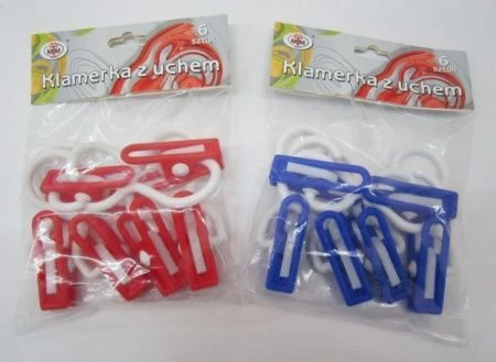Прищепки бельевые пластик 6шт. БИС с ушком (50)