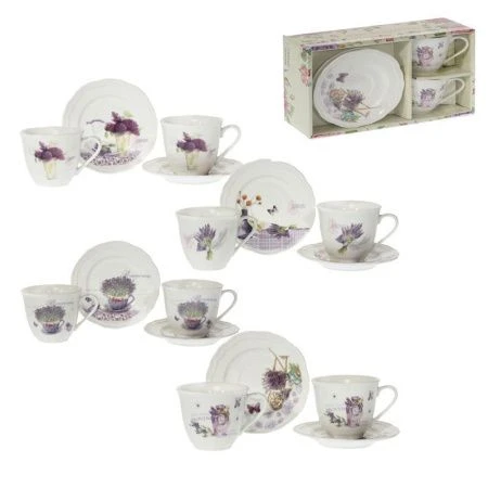 Чайный набор 4пр фарфор на 2 персоны 200мл 4 вида (36)