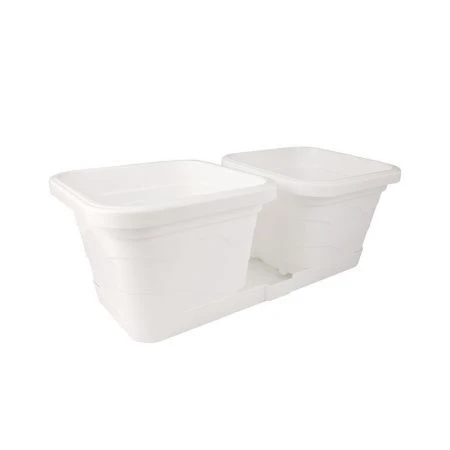 Горшок цветочный пластик Валенсия дуэт 2,9л 40*17*14см белый 5PL0464 (1) Горшок цветочный пластик Валенсия дуэт 2,9л 40*17*14см белый 5PL0464 (1)