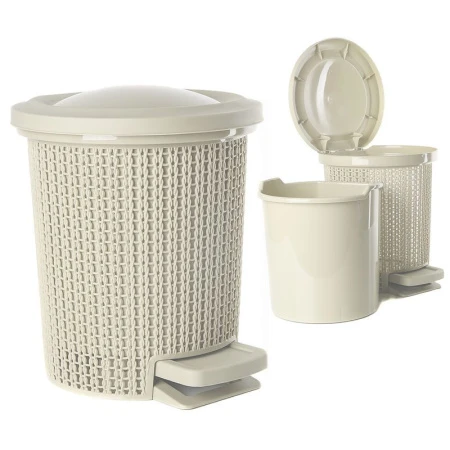 Контейнер для мусора 6л 24,5*24,5*27см пластик Soul айвори с педалью (2) Контейнер для мусора 6л 24,5*24,5*27см пластик Soul айвори с педалью (2)