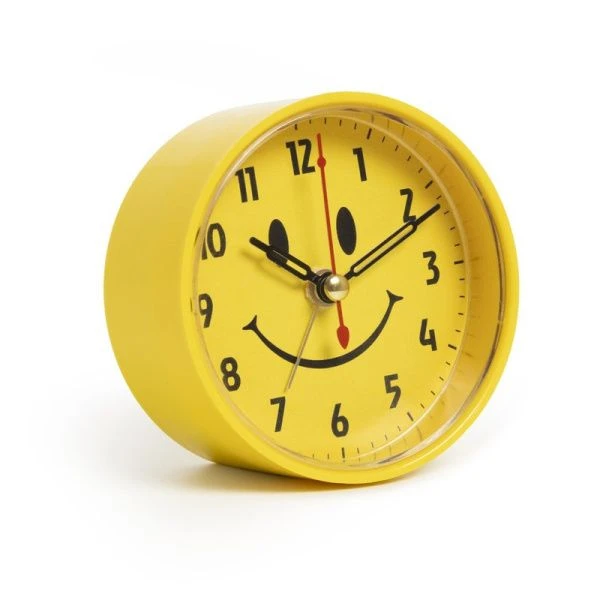 Будильник 8см кварц РУБИН Смайлик желтый (40)