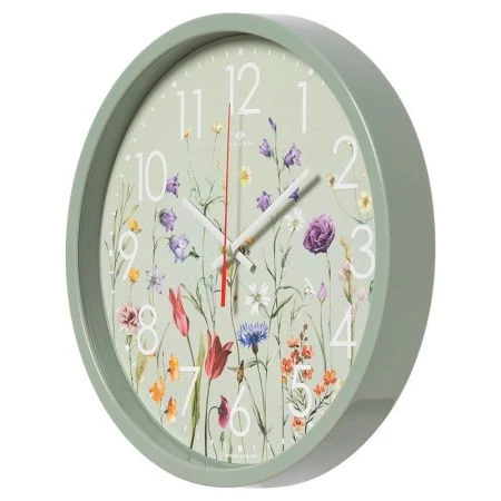 Часы настенные 30см пластик РУБИН Гербарий оливковый (10)