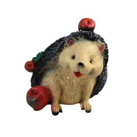 Фигура садовая ЁЖ с яблоками 30*25*25см полистоун