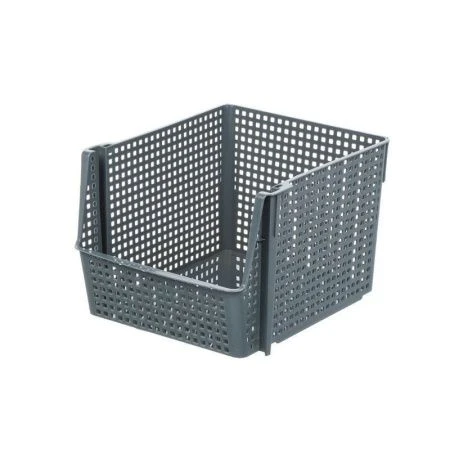 Корзина 10л 294*250*180мм пластик ЛОФТ серая штабелируемая (12)