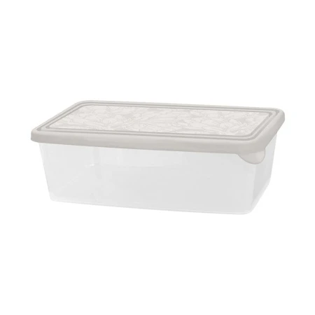 Контейнер пищевой 1,35л 27*12*7см пластик Artichoke прямоугольный пепельный жемчуг (24)